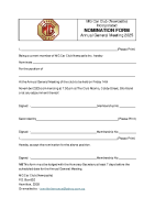 MG Car Club AGM Nomination form