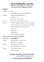AGENDA – STEP UP OFFICIALS